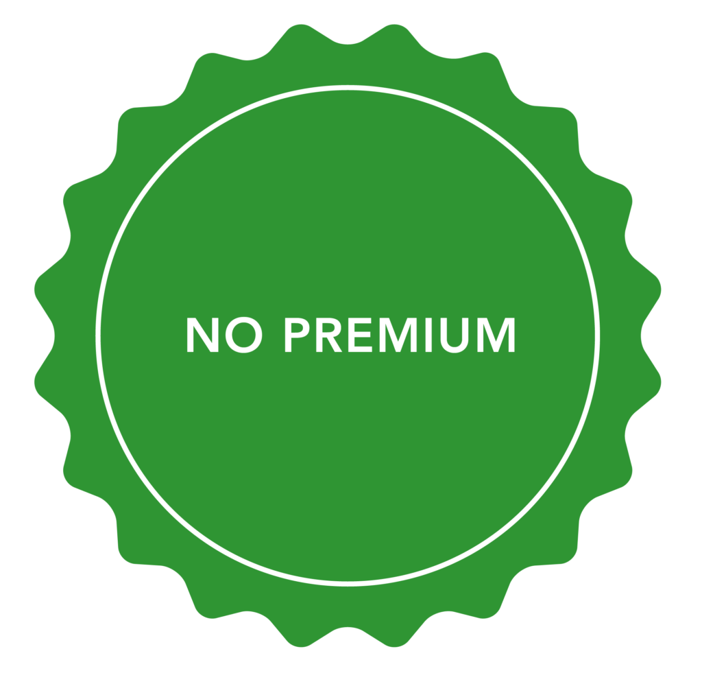 Note with the text: NO PREMIUM