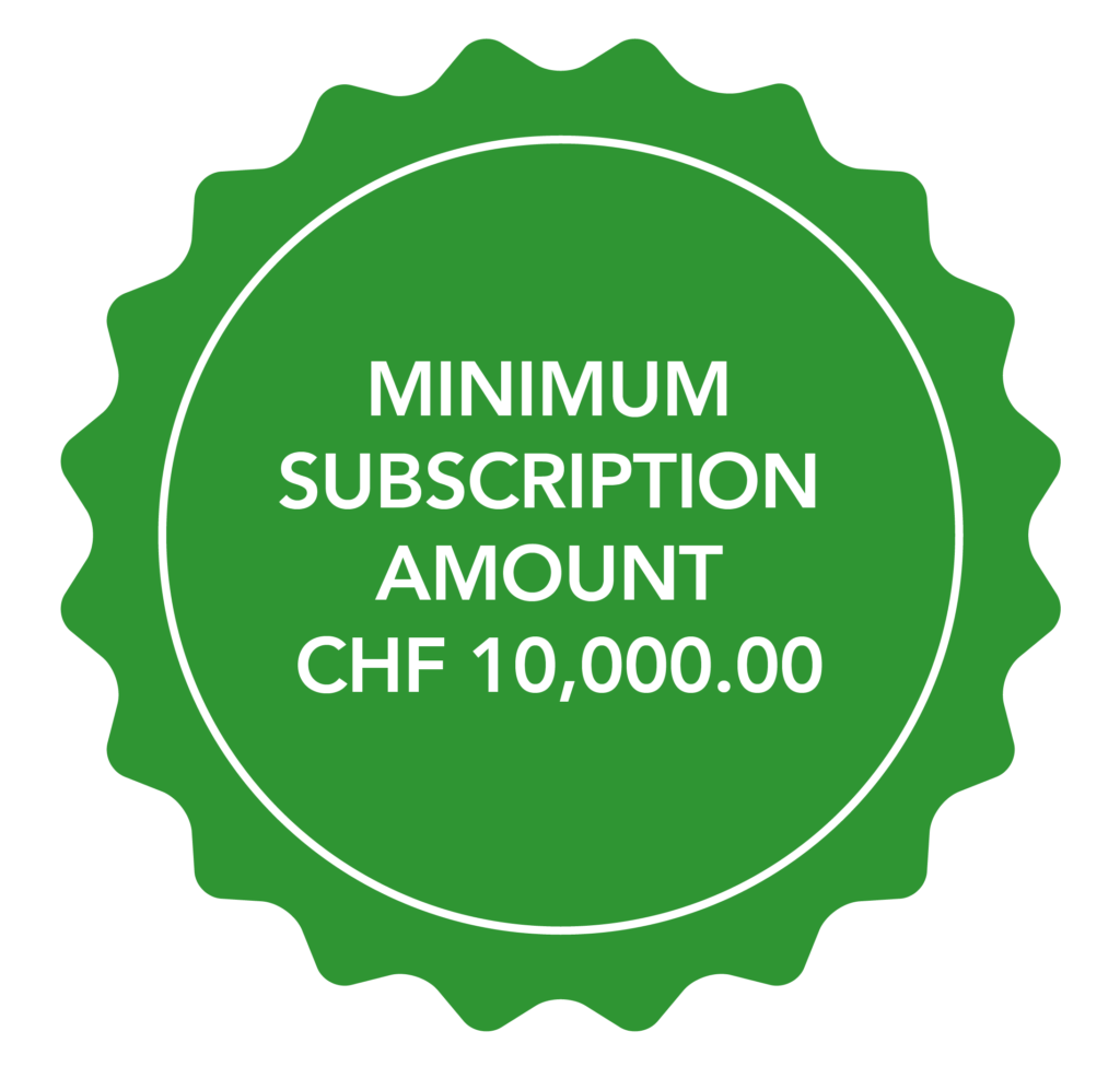 Note with the text: minimum subscription amount CHF 10,000.00