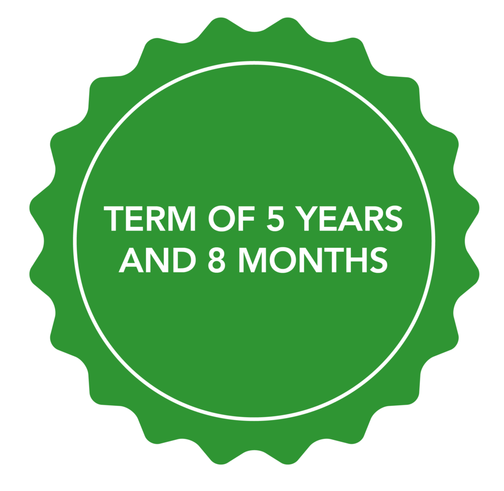 Note with the Text: Term of 5 years and 8 months