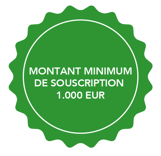 Note avec le texte : Montant minimum de souscription 1.000 EUR