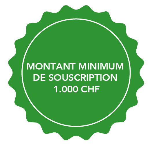 Note avec le texte : Montant minimum de souscription 1.000 CHF