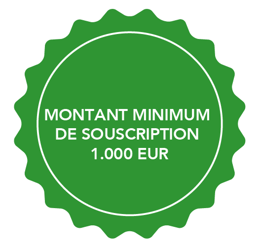 Note avec le texte : Montant minimum de souscription 1.000 EUR