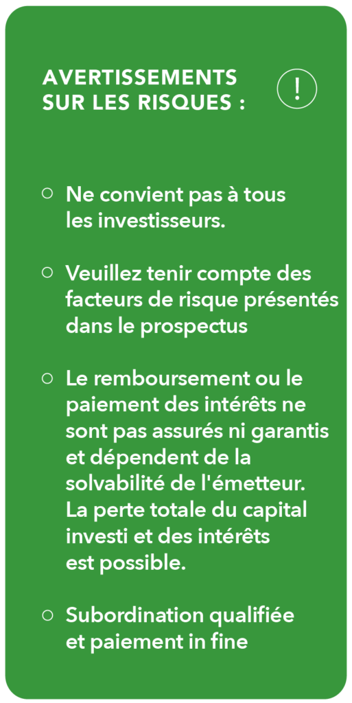 Graphique avec indications de risque - des informations plus détaillées se trouvent dans la description de l'image.