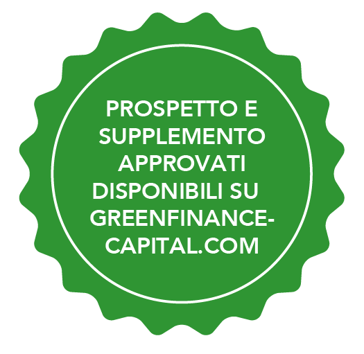 Nota con il testo: PROSPETTO E SUPPLEMENTO APPROVATI DISPONIBILI SU GREENFINANCECAPITAL.COM