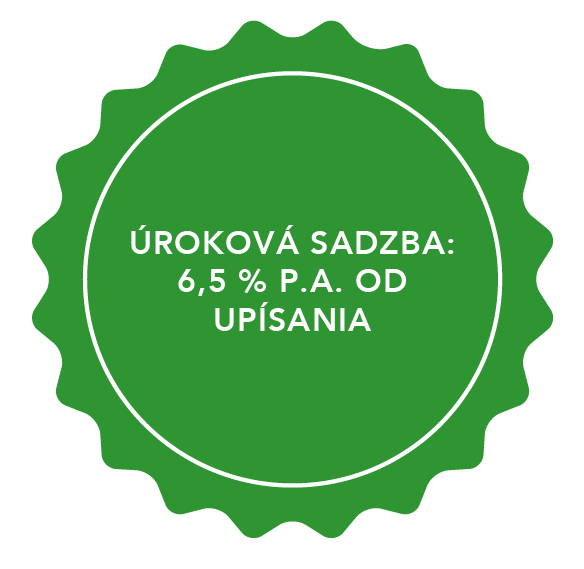 Poznámka k textu: Zinssatz: ÚROKOVÁ SADZBA: 6,5 % P.A. OD UPÍSANIA