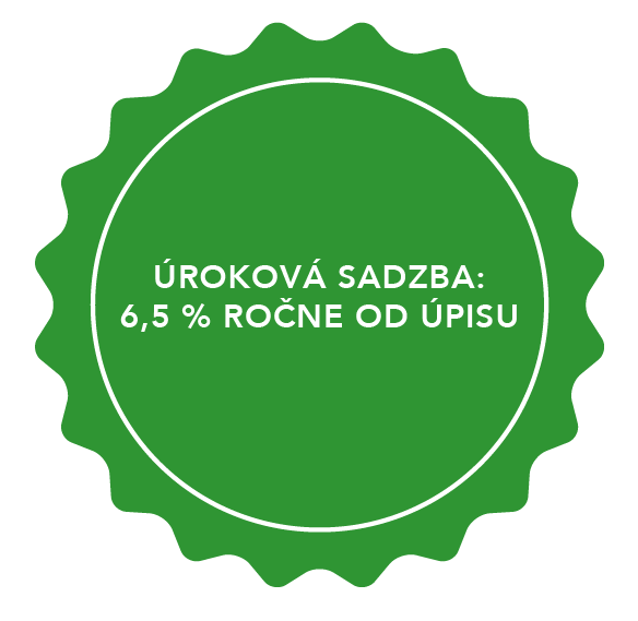 Odkaz na text: ÚROKOVÁ SADZBA: 6,5 % ROČNE OD ÚPISU