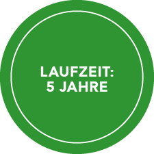 Hinweis mit dem Text: Laufzeit: 5 Jahre